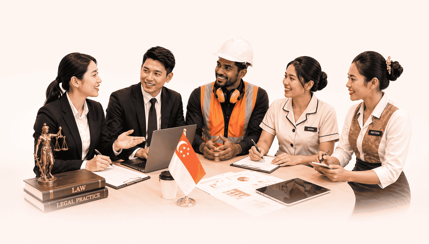 Multicultural professionals discussion